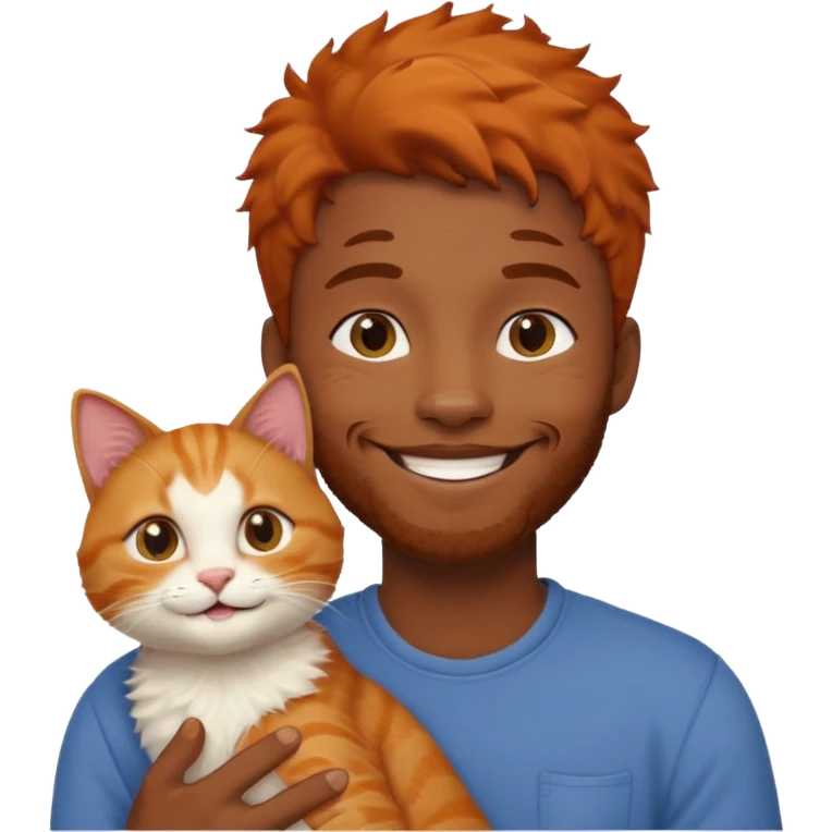 black guy with orange cat emoji