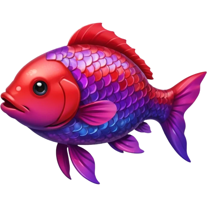 color gradient between red and purple glitter cute happy fish carp emoji