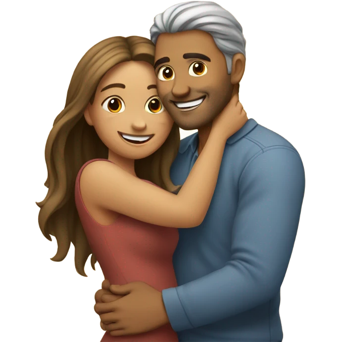 woman hugging man emoji