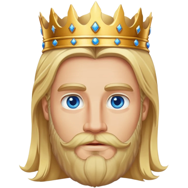 blonde king with beard long hair blue eyes emoji