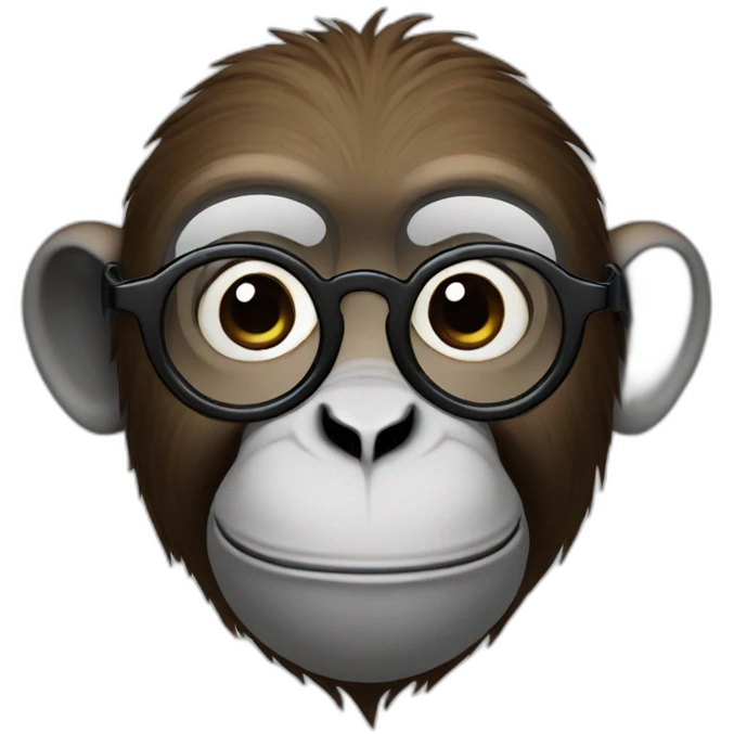 circle shape monkey in glasses emoji
