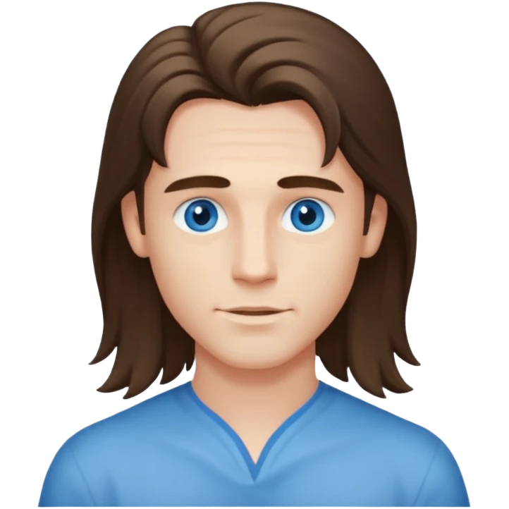 Long hair handsome boy only neck emoji