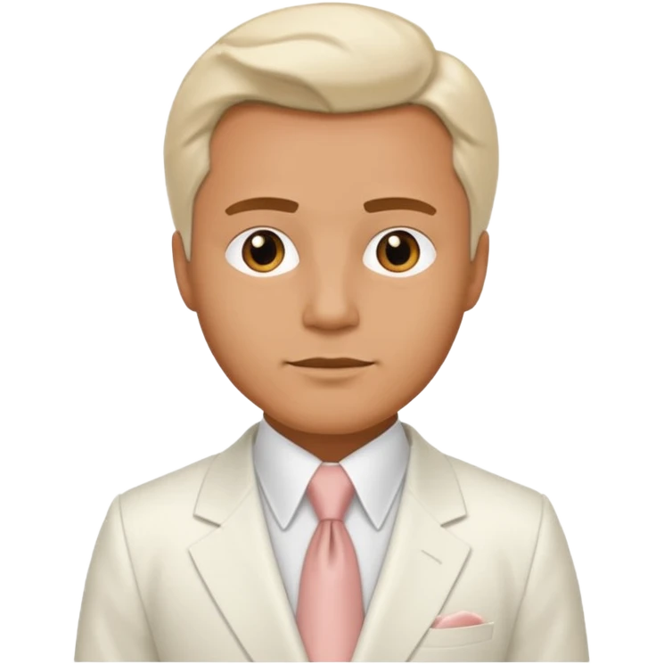 victoria man in 1980's, white suit emoji
