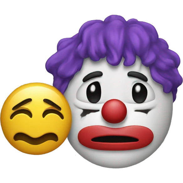 sad face holding the clown emoji  emoji