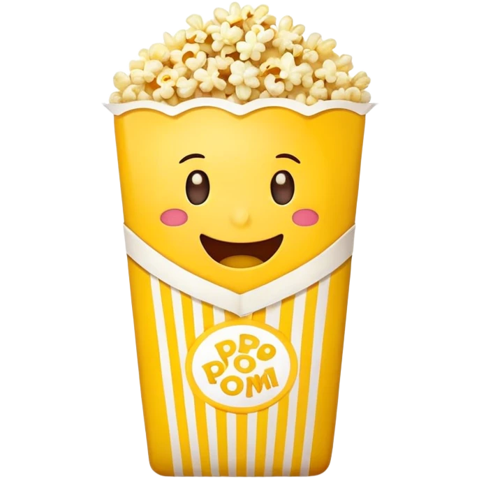 Emoji qui mange du pop corn dans un packet de pop corn  emoji