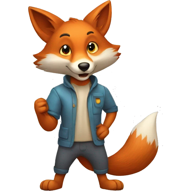 cartoon fox He holds the mouse in his left hand emoji