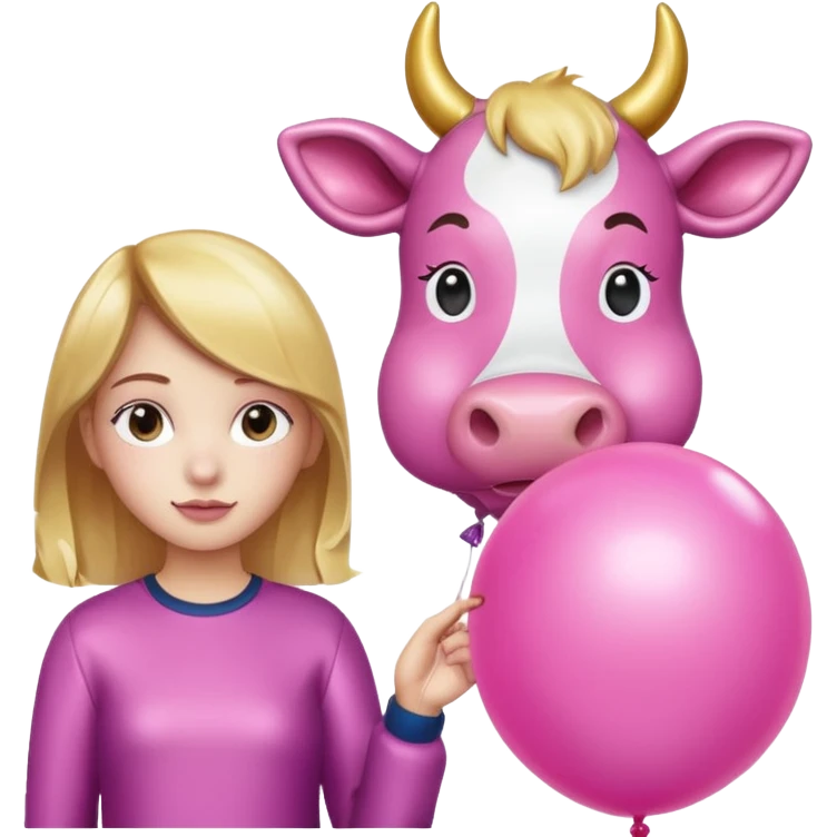   jeff koons  girl cow balloon sculpture  emoji