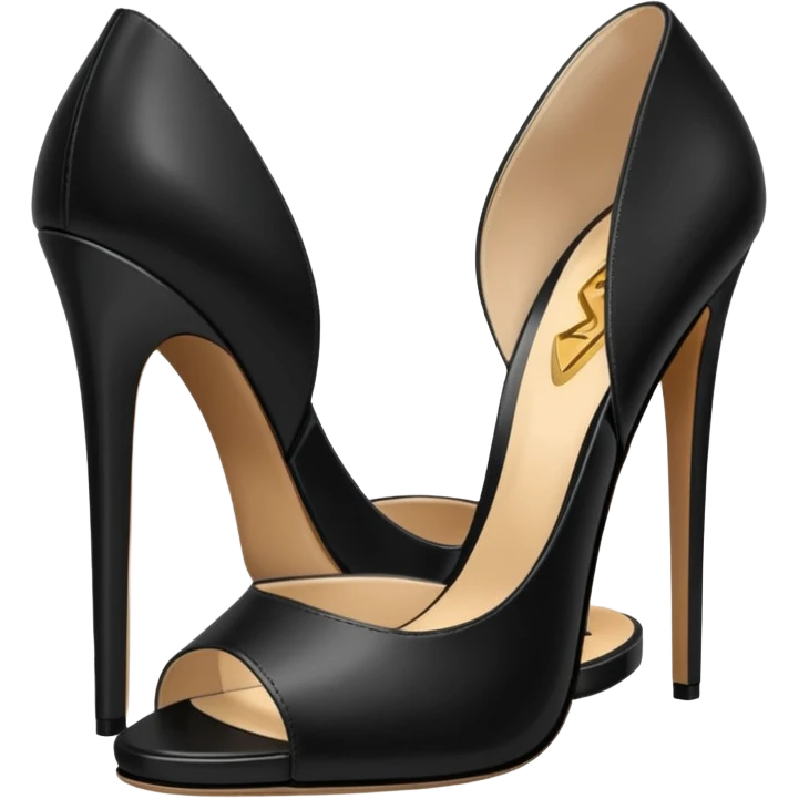 open toe black high heels emoji