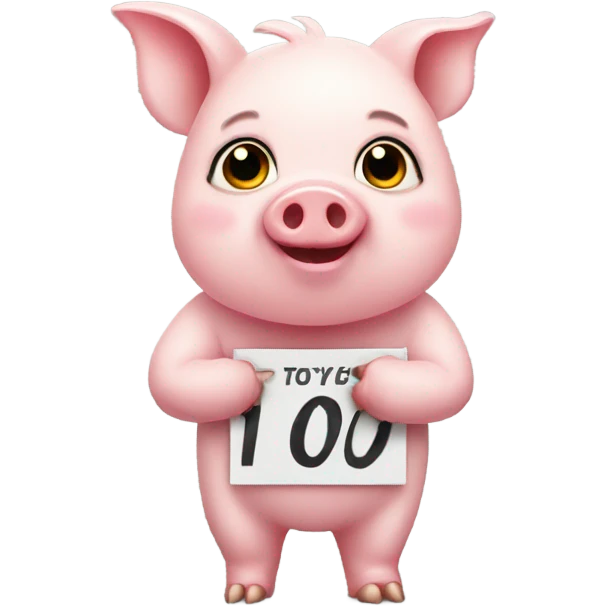 Cute pig with 100 sign  emoji