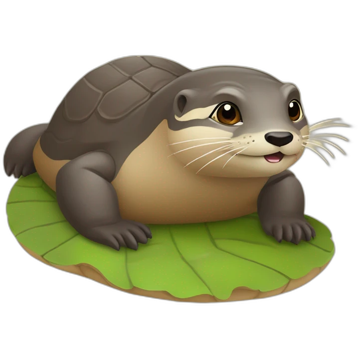 Loutre sur une tortue emoji