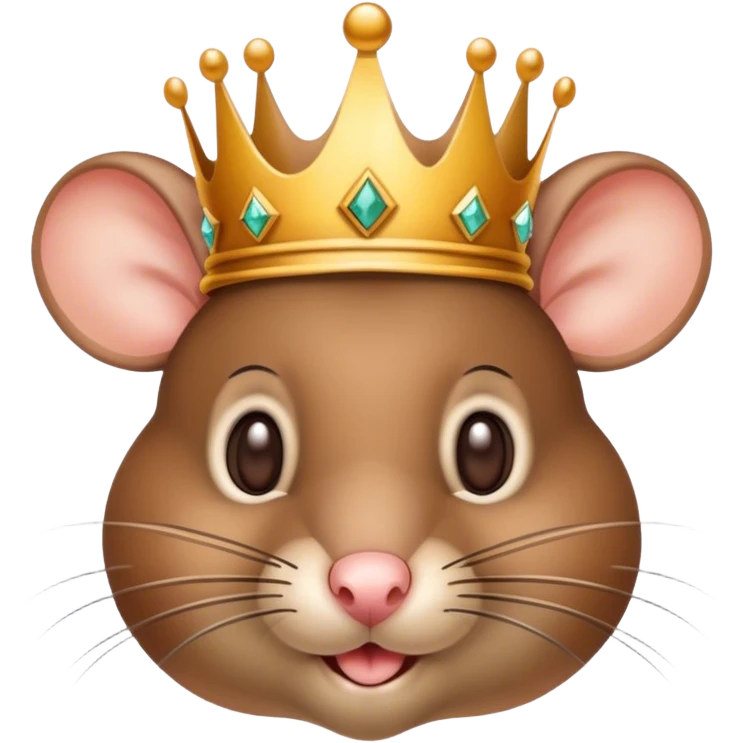 Chubby Brown mouse with a crown  emoji