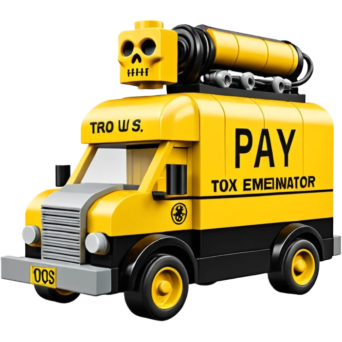 Heroic Lego SuperBug Ron’s toxic-oozing exterminator thorax superminator antique tall moving van hot rod(motto: Pay us to kill ’em) emoji