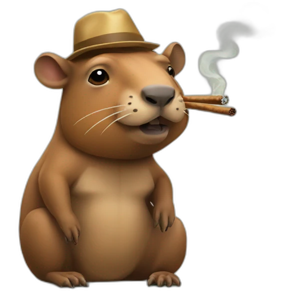 Capibara smoking cigarrete emoji