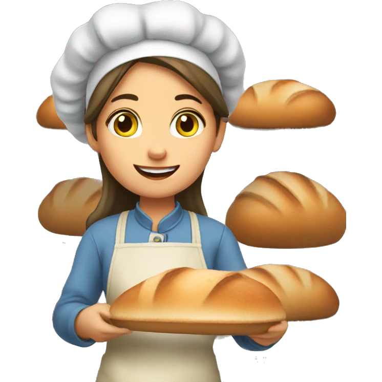 girl cooking bread emoji