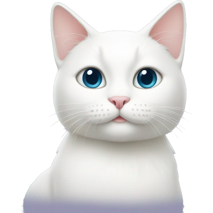 White cat with White hearts emoji