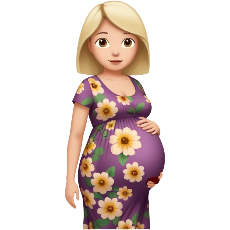 very heavily pregnant overdue woman emoji