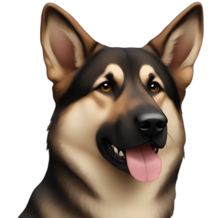 German shepherd and husky mix dark brown color emoji