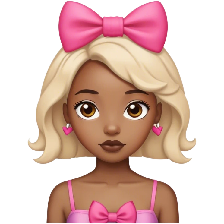 Black girl wearing a bow emoji