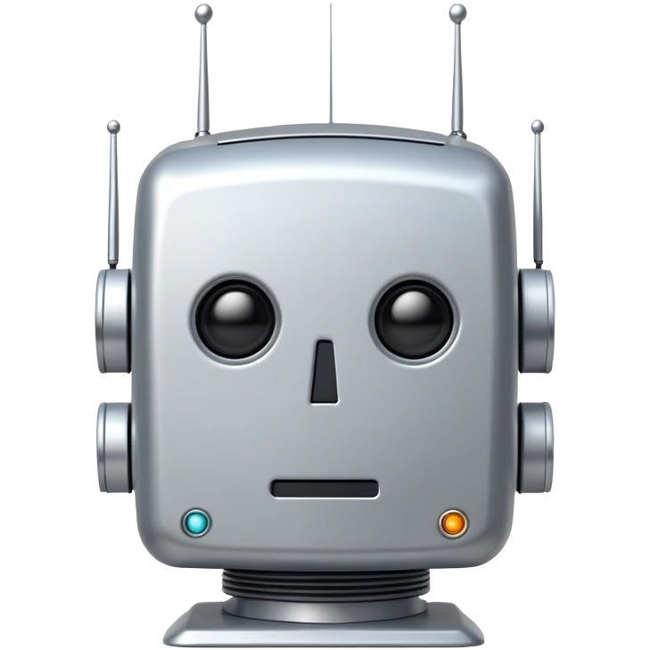 Retro-futuristic robot with a boxy head and antennas emoji