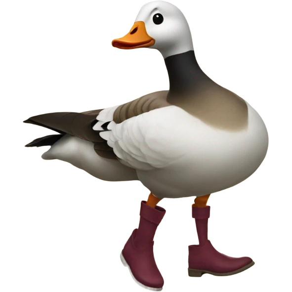 Goose wearing boots emoji