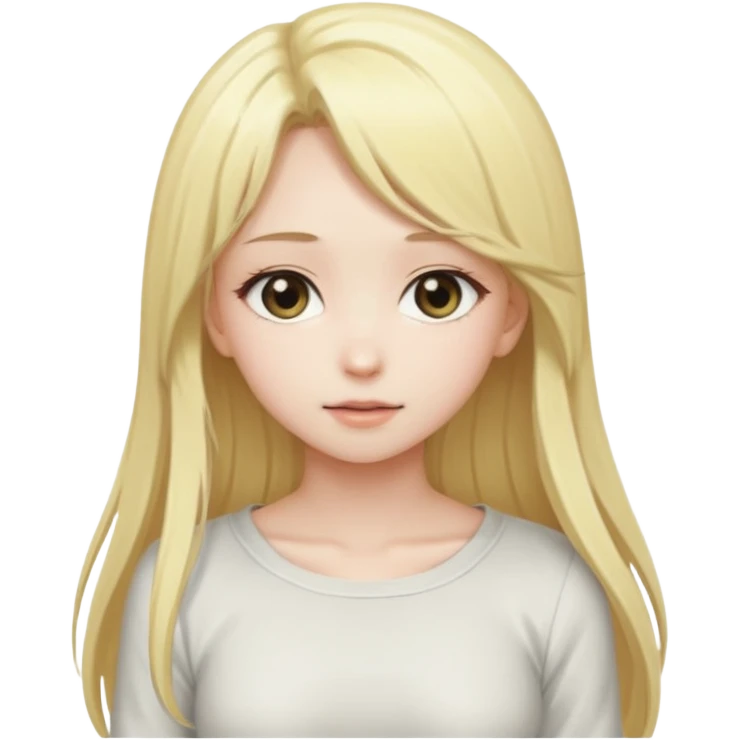 Blonde naked anime girl with her ass presenting emoji