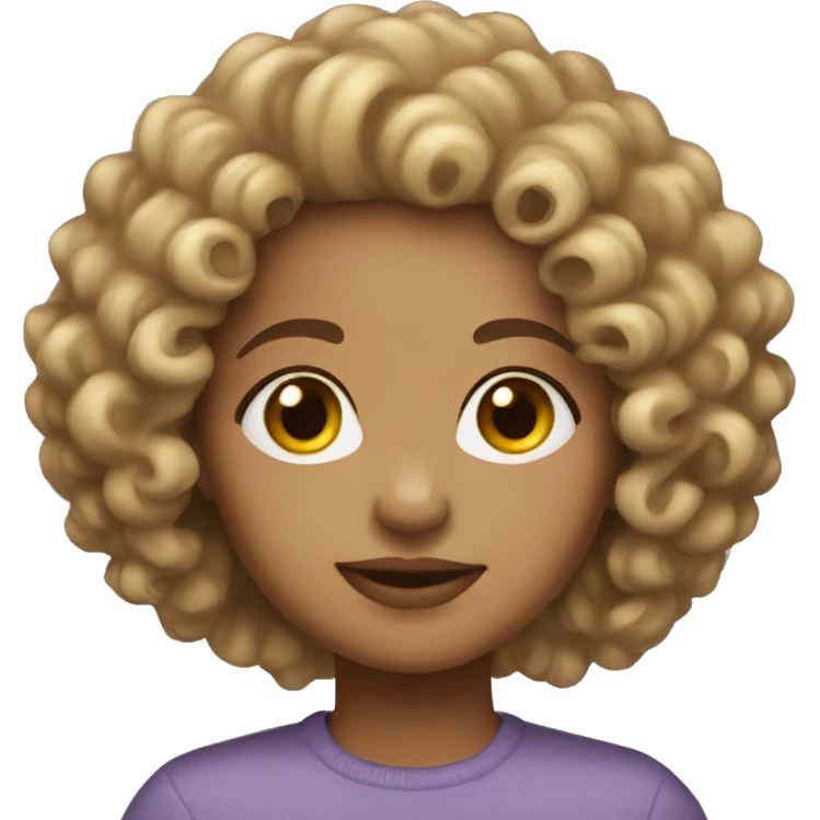 Light skin curly head girl emoji