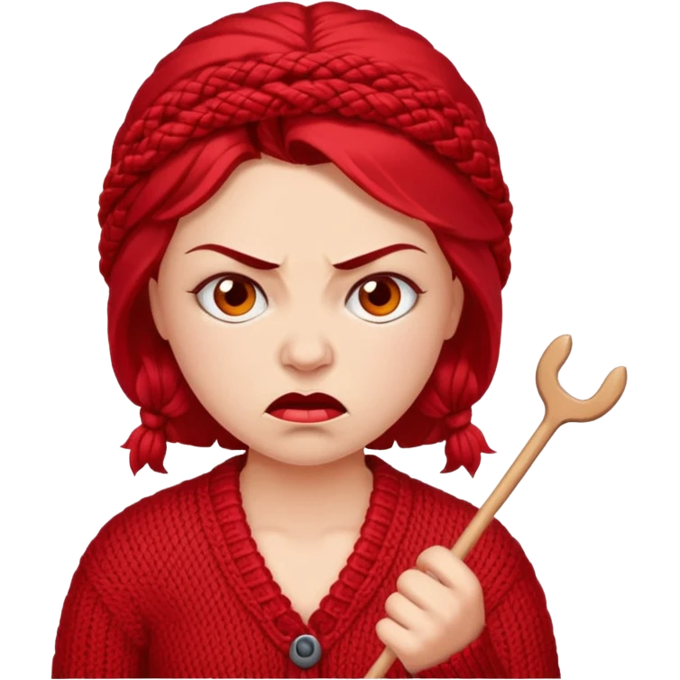 angry knitting woman emoji