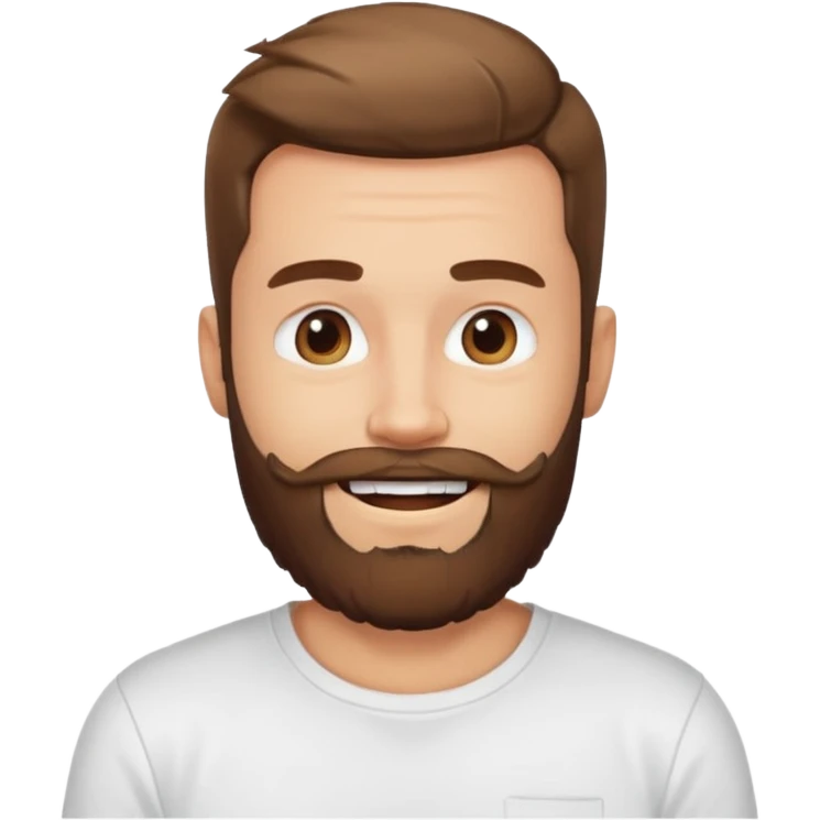 bearded man in white t shirt emoji