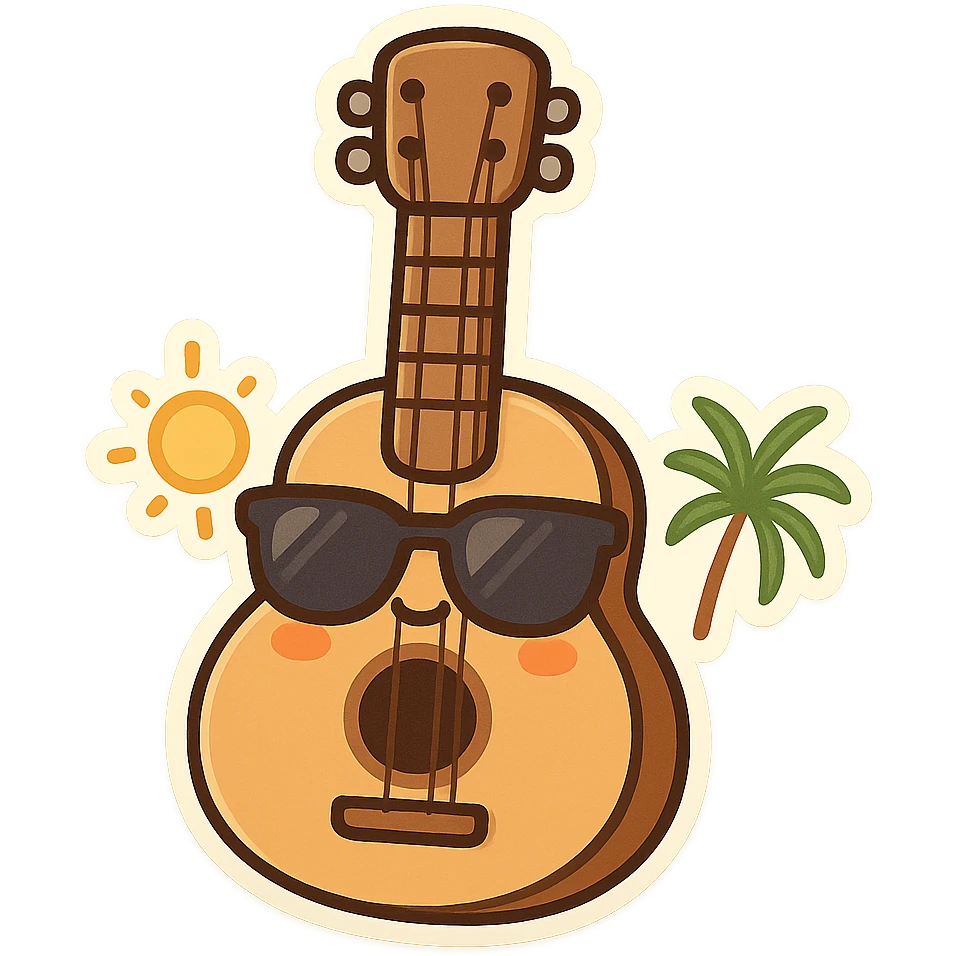guitar with sunglasses, chill summer vibe emoji