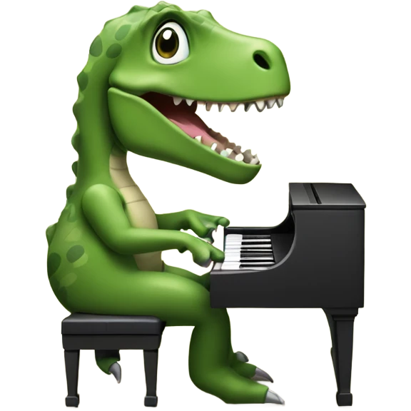 Dinosaurio tocando piano emoji