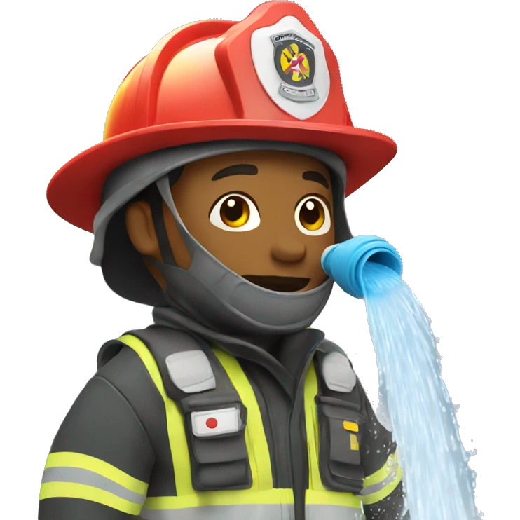 Firefighter spraying water emoji