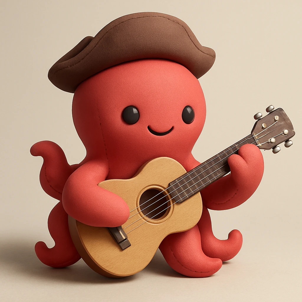 octopus playing guitar emoji