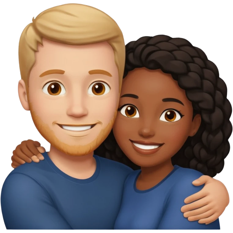 White man black Woman Love  emoji