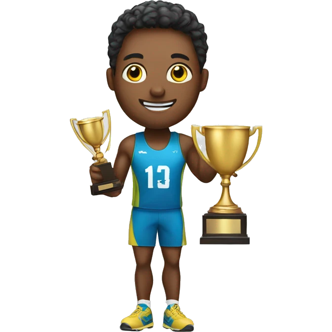 athlete with winner trophy emoji