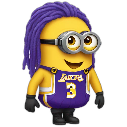 minion wearing lakers jerssey emoji