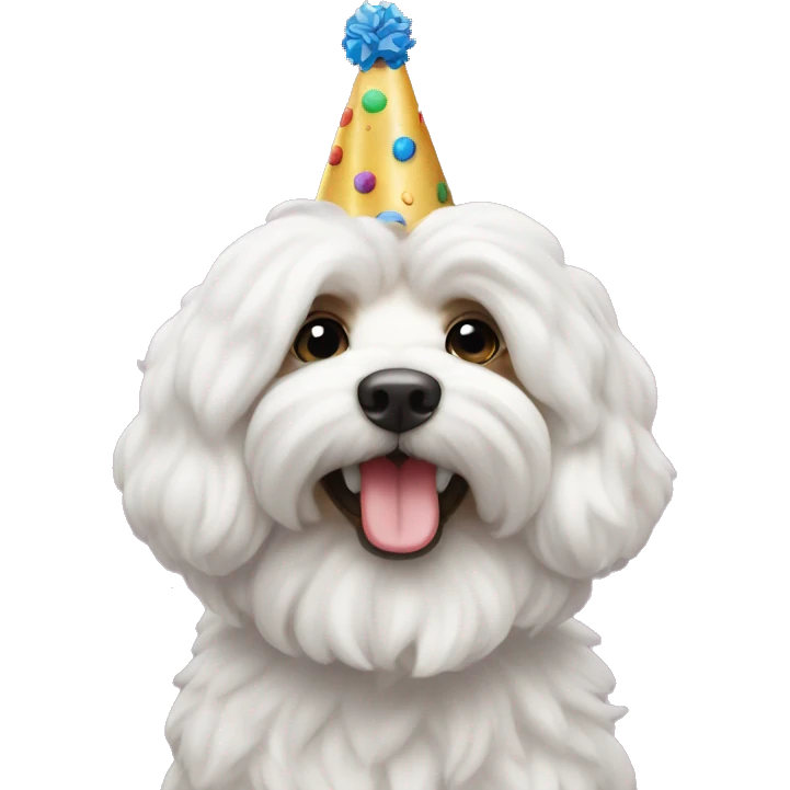 Coton de tuler with birthday cake and hat emoji