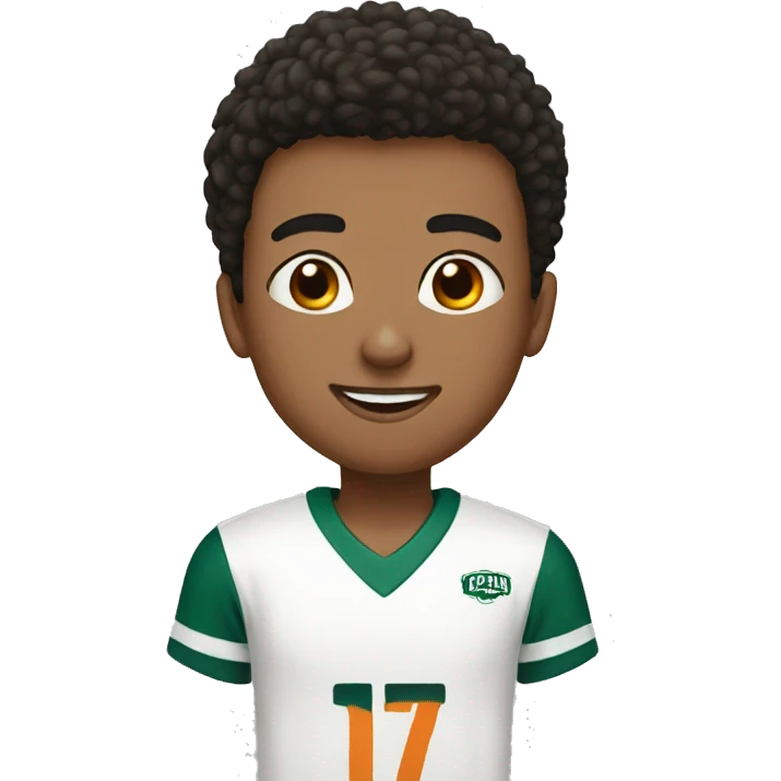 teen boy wearing jersey with number 17 emoji