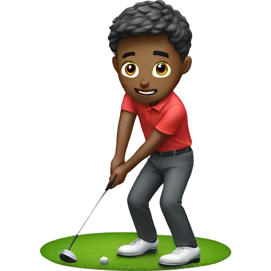 Boy playing golf but falling emoji