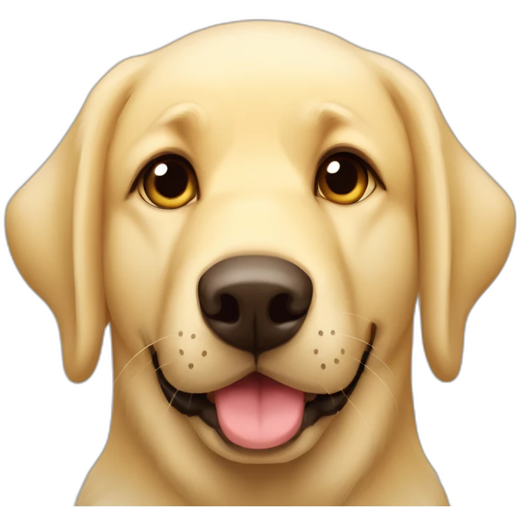 Light yellow lab floppy ears German shepherd face mutt chubby emoji