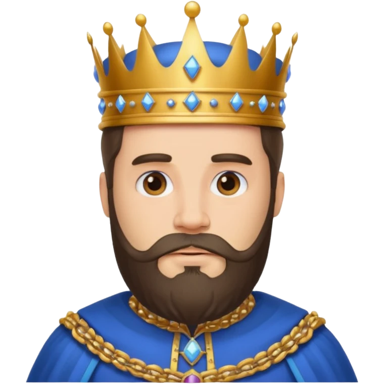 bearded king with crown and blue outfit emoji