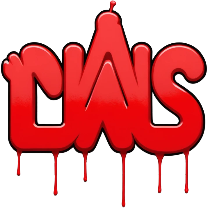 Сделай красное граффити "CNS" emoji