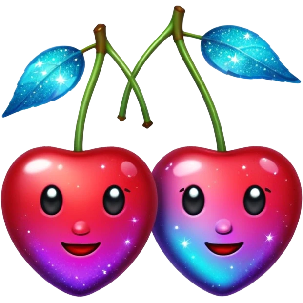glitter purple and cian 2 cherrys emoji