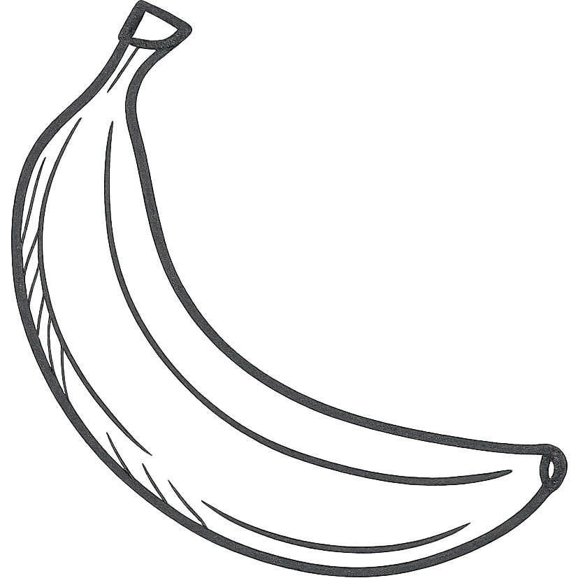 hand drawn outlined banana icon emoji