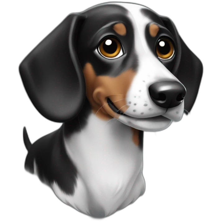 black and white dachshund emoji