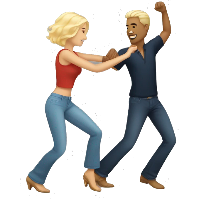 a white couple dancing bachata emoji