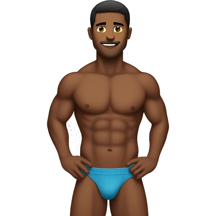 man with abs with thong emoji
