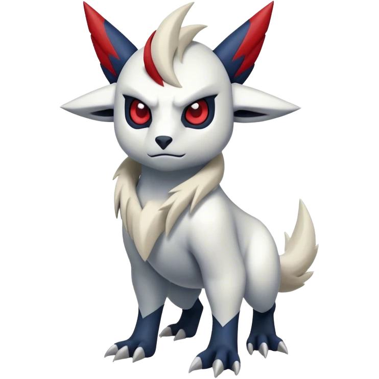 Edgy cool Absol-Zangoose-creature-hybrid full body  emoji