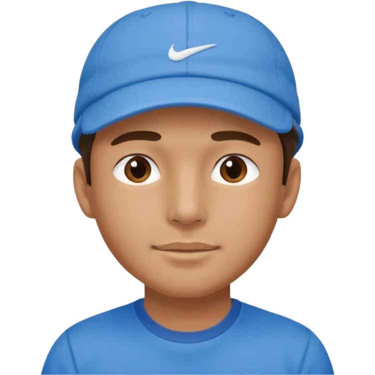 blue tennis hat and blue tshirt man emoji