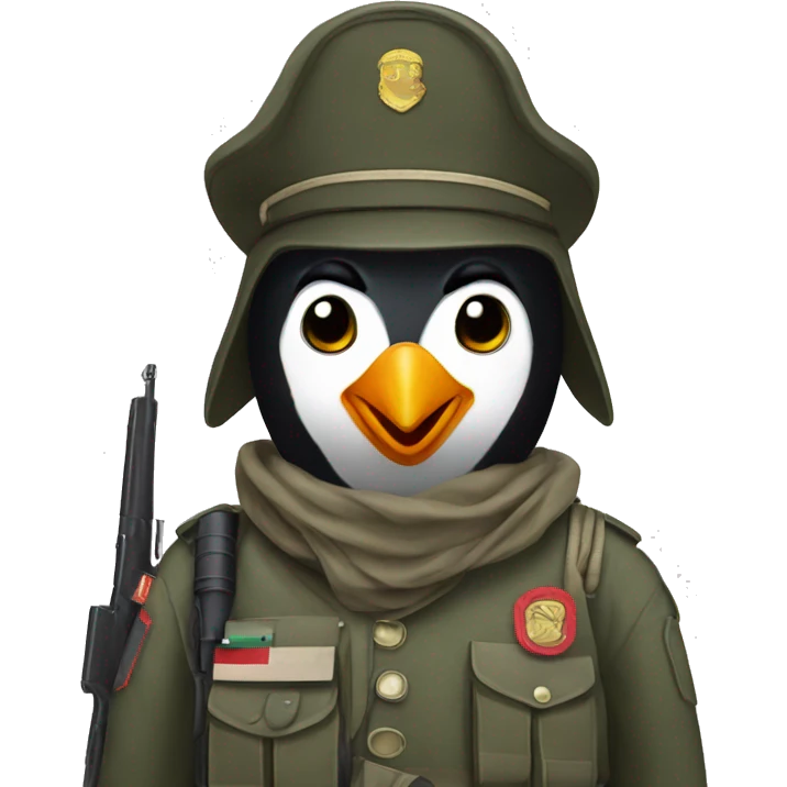 Soldier penguin emoji