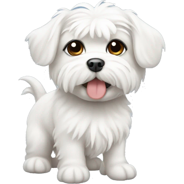 Maltese puppy with bun emoji